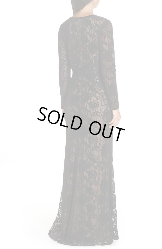 画像3: 期間限定50%オフ！【とよた真帆さん着用】Tadashi Shoji タダシショージ   パーティードレス　Burnout Lace Gown ブラック (3)