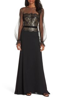TADASHI SHOJI ブラック パーティードレス S TADASHI SHOJI タダシ ショウジ ブラック総レースロングドレス