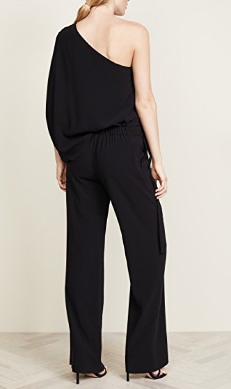画像2: 【Carrie Inaba 愛用】Halston Heritage　ワンショルダードレープジャンプスーツ　ブラック (2)