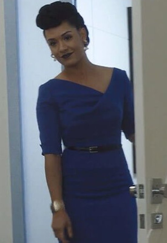 画像4: 【ドラマ使用】Black Halo ７分袖Jackie O Dress  コバルト  10104 (4)