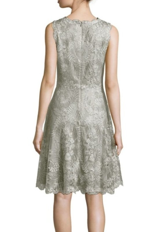 画像2: Tadashi Shoji  タダシショージ   Embroidered Dress シルバー (2)