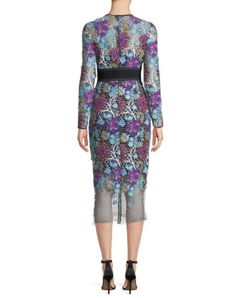 画像2: 【ドラマ使用】Diane von Furstenberg ダイアンフォンファステンバーグ V-neck floral-lace dress  (2)