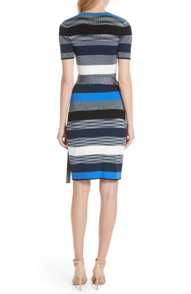 画像2: 【ドラマ使用】Diane von Furstenberg ダイアンフォンファステンバーグ ストライプニットラップドレス  (2)
