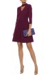 画像1: Milly ミリー　Cut Out Collar Flare Dress  BURGUNDY (1)