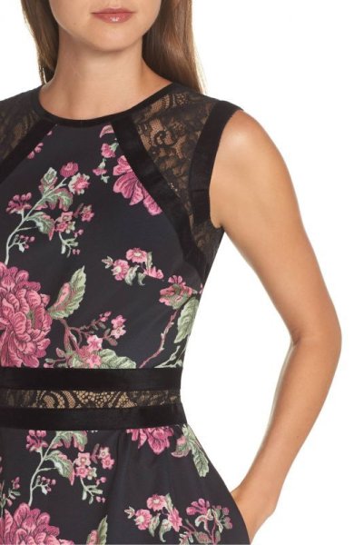 画像3: Tadashi Shoji タダシショージ   Sleeveless Floral Print Midi Dress ピンク系  82601 (3)