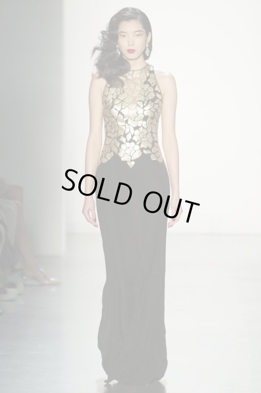 画像1: Tadashi Shoji タダシショージ   イブニングドレス　Tuloni Sequin Crepe Gown ブラック (1)