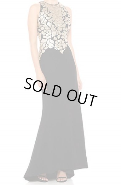 画像2: Tadashi Shoji タダシショージ   イブニングドレス Tuloni Sequin Crepe Gown ブラック (2)