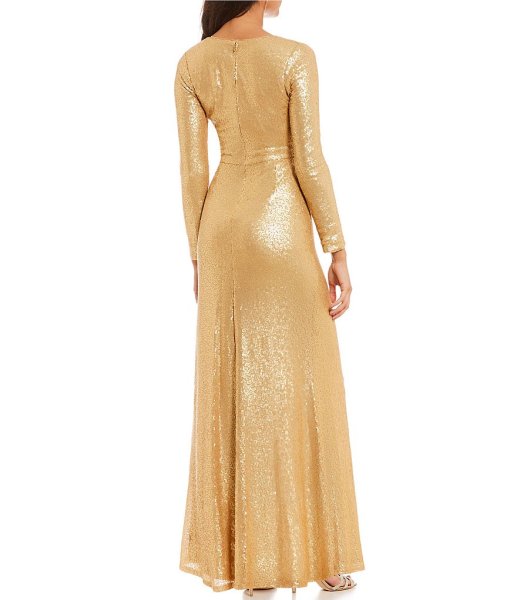 画像3: Tadashi Shoji タダシショージ   スパンコールフェイクラップロングドレス (3)