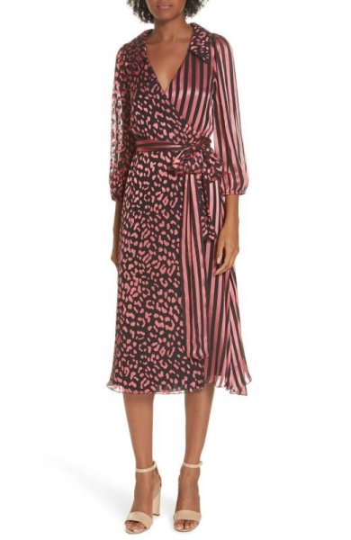 画像1: 【Kelly Ripa愛用】Alice + Olivia アリスアンドオリビア　Abigail Wrap Dress  09171 (1)