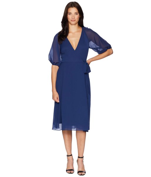 画像2: 【Kathie Lee Gifford愛用】Adrianna Papell アドリアナパペル シフォンラップドレス (2)