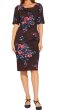 画像1: 【Kathie Lee Gifford愛用】Adrianna Papell アドリアナパペル  Half Sleeve Draped Floral Sheath Dress (1)