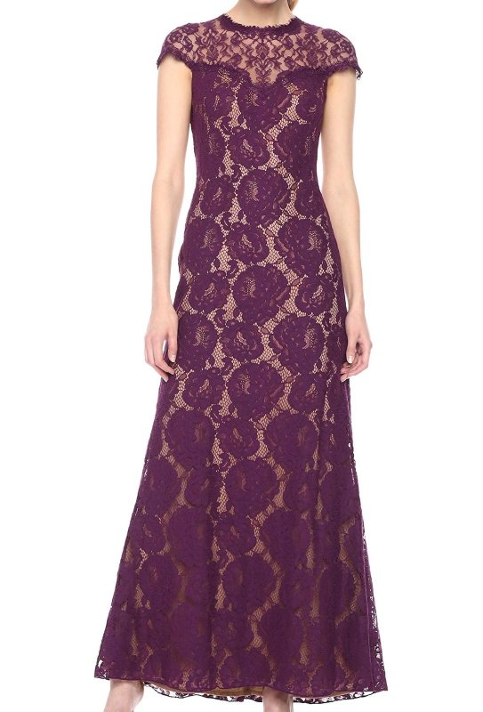 画像1: Tadashi Shoji　タダシショージ　Floral-Lace Gown Dress  (1)