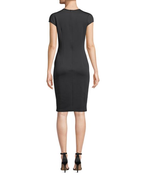 画像2: Tadashi Shoji タダシショージ  Sequined Crepe Sheath Dress ブラック (2)