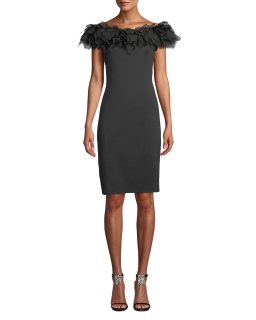 Tadashi Shoji タダシショージ ベルベットオフショルダー