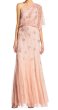 画像1: 【Ali Fedowtowsky愛用】Adrianna Papell アドリアナパペル　　Beaded One-Shoulder Gown  BLUSH (1)