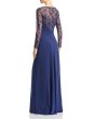 画像2: Tadashi Shoji タダシショージ   Draped Lace-Bodice Gown ネイビー系 (2)