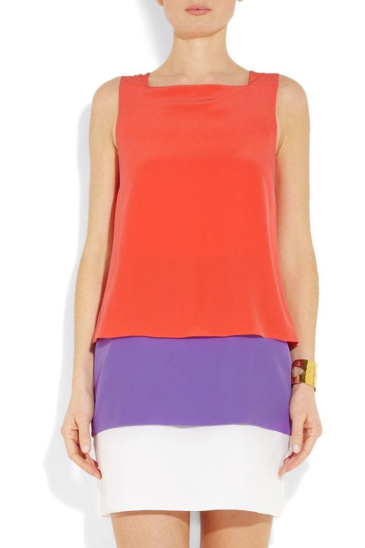 画像2: セール！【武井咲さん、アンハサウェイ愛用】GUCCI グッチ　 レイヤーカラーブロックドレス  05091 (2)