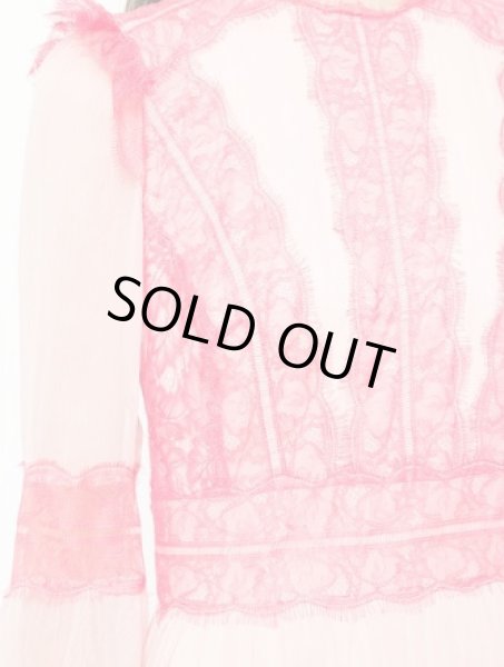 画像2: 【ヘザーグラハム愛用】Tadashi Shoji タダシショージ Evensong Crinkle Chiffon Gown ピンク系 (2)