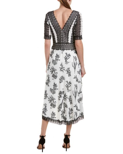 画像2: Tadashi Shoji タダシショージ Lace Trimmed Body Midi Dress (2)