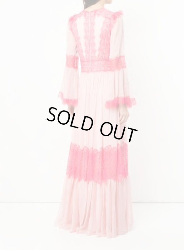 画像1: 【ヘザーグラハム愛用】Tadashi Shoji タダシショージ　Evensong Crinkle Chiffon Gown ピンク系 (1)