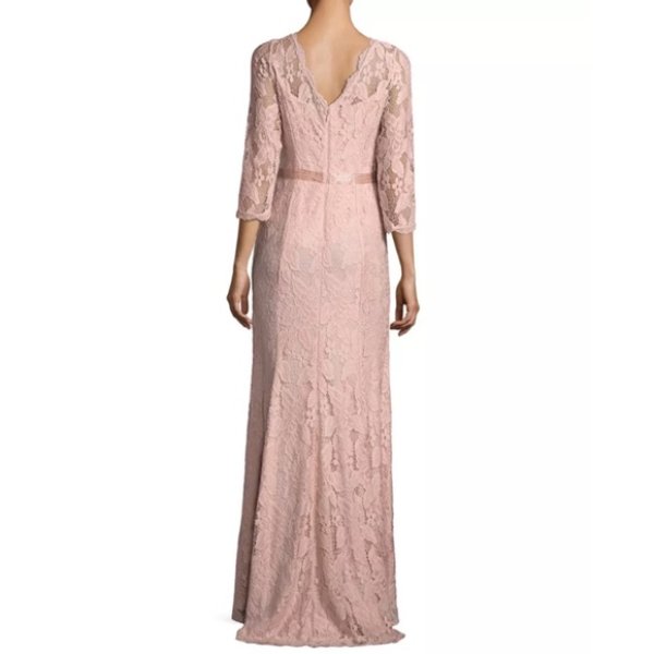 画像3: Adrianna Papell アドリアナパペル パーティードレス  Illusion Yoke Lace Gown blush (3)