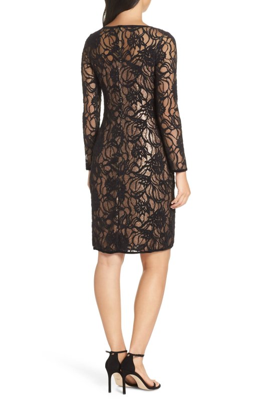 画像3: 【前田美波里さん着用】Tadashi Shoji　タダシショージ　Vita Sequin Lace Sheath Dress  ブラック (3)