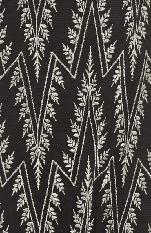 画像3: 【田丸麻紀さん愛用】Tadashi Shoji タダシショージ　Embroidered V-Neck Gown　ブラック (3)