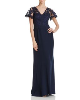 マザードレス｜Tadashi Shoji レースイリュージョン＆クレープロング