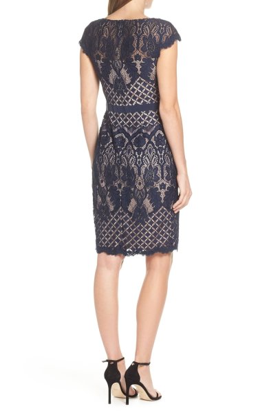 画像2: Tadashi Shoji  タダシショージ レースシースドレス  ネイビー (2)