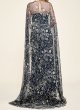 画像4: Tadashi Shoji タダシショージ　Bourne Sweeping Cape Gown　ネイビー系 (4)