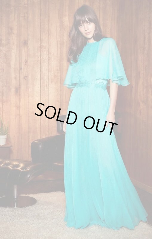 画像3: Tadashi Shoji  タダシショージ  アクアシフォンドレス　ブルー系 (3)