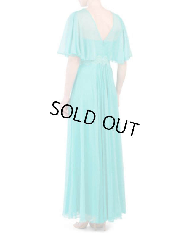 画像2: Tadashi Shoji  タダシショージ  アクアシフォンドレス　ブルー系 (2)