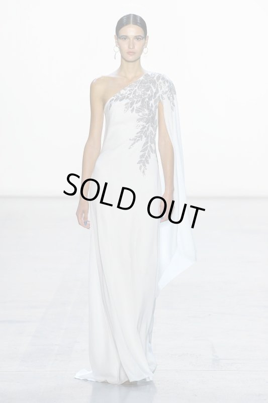 画像3: 【藤原紀香さん、アンミカさんご着用】Tadashi Shoji タダシショージ  ケープスリーブワンショルダードレス　ブルー (3)