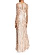 画像2: Tadashi Shoji タダシショージ  Sequined Jewel-Neck Long-Sleeve Crepe Gown　ベージュ系 (2)