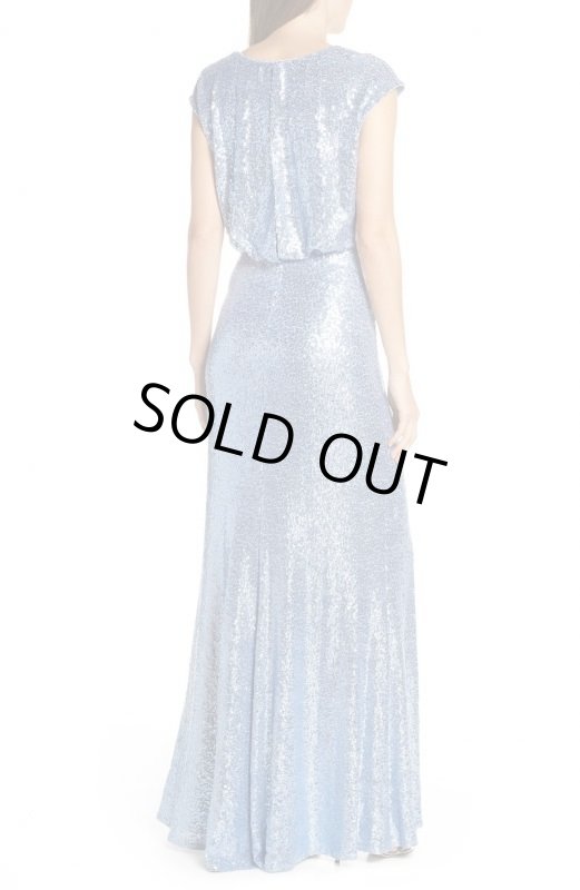 画像3: セール！Tadashi Shoji タダシショージ  　スパンコールイブニングドレス　ブルー系 (3)