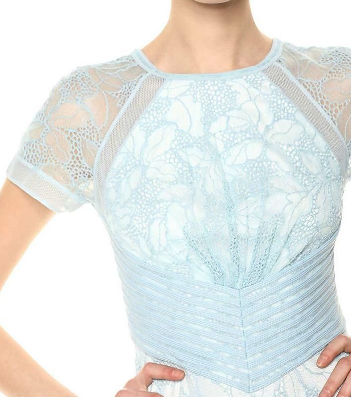 画像2: Tadashi Shoji タダシショージ レースAラインドレス  ブルー系 (2)