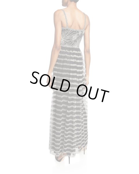 画像3: セール!Tadashi Shoji タダシショージ  V-Neck Sleeveless Corset Lace Gown ブラック、シルバー (3)