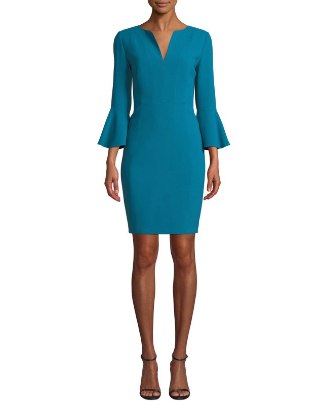 画像1: 【Carrie Inaba 着用】Elie Tahari エリータハリ　Natanya Crepe Sheath Dress (1)