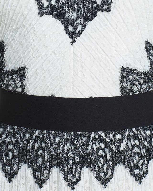 画像3: Tadashi Shoji  タダシショージ　カラーブロックレースロングドレス アイボリー系 (3)