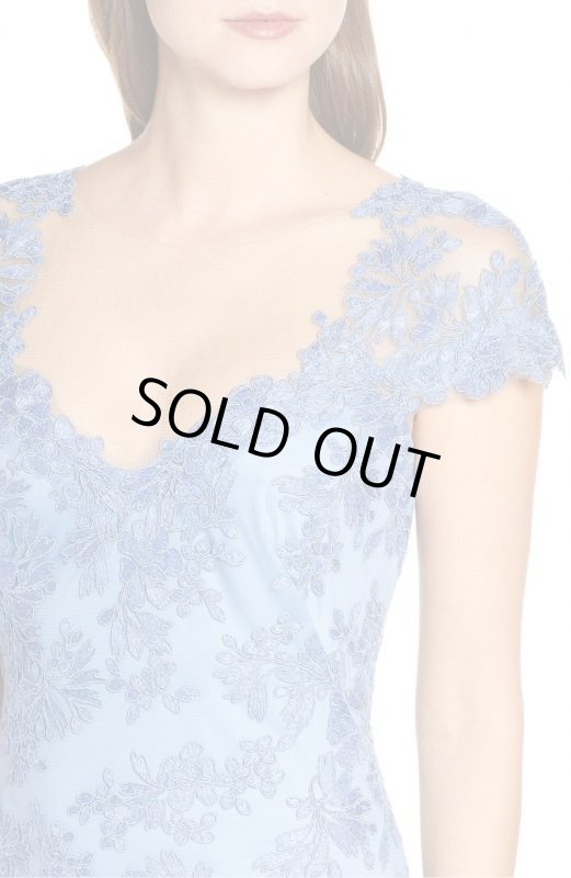 画像3: Tadashi Shoji  タダシショージ　Corded Lace Sheath Dress  ブルー (3)