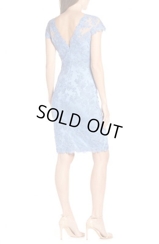 画像2: Tadashi Shoji  タダシショージ　Corded Lace Sheath Dress  ブルー (2)