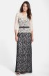 画像1: 再販売！Tadashi Shoji    Two-Tone Lace Combo Gown ブラック (1)