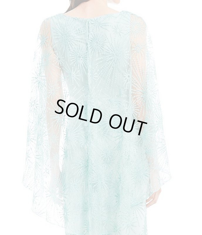 画像3: 再販売！【長澤まさみさん、高島礼子さん着用】Tadashi Shoji タダシショージ　Embroidered Cape Gown　ブルー系  61201 (3)