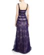 画像2: セール！Tadashi Shoji タダシショージ  Sleeveless Lace A-Line Gown パープル、ブルー系 (2)