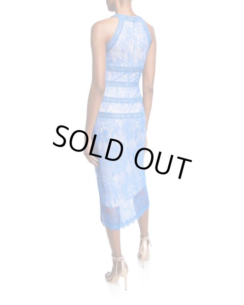 画像2: セール！Tadashi Shoji タダシショージ  Sleeveless Lace Halter Dress ブルー系 (2)