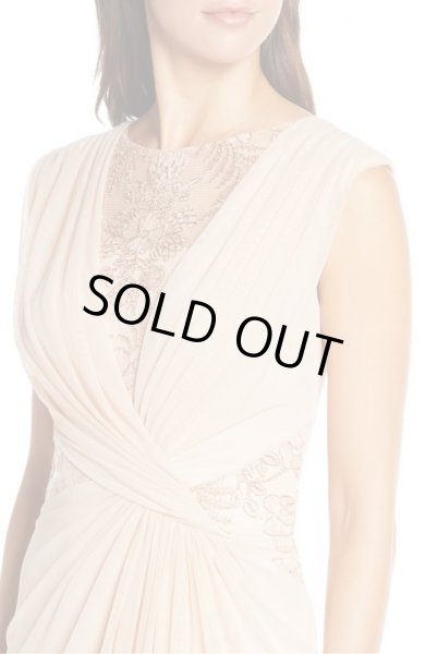 画像3: 1点のみ即発!Tadashi Shoji タダシショージ   Mesh & Corded Lace Gown ピンク系 (3)