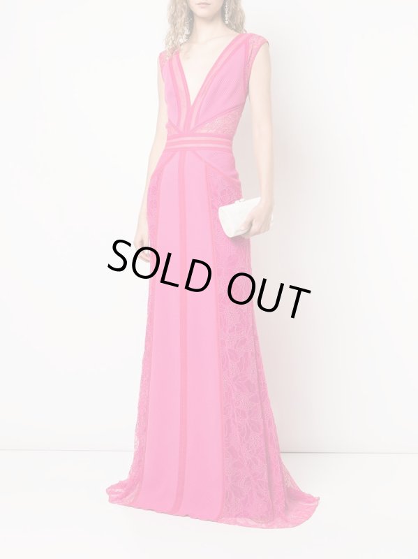 画像1: セール！【橋本マナミさん、SHELLYさん着用】Tadashi Shoji タダシショージ　Caster Jacquard Gown　ピンク系 (1)