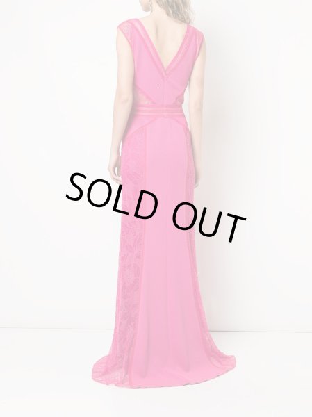 画像2: セール!【橋本マナミさん、SHELLYさん着用】Tadashi Shoji タダシショージ Caster Jacquard Gown ピンク系 (2)