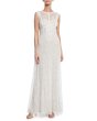 画像1: 【橋本マナミさん着用】Tadashi Shoji タダシショージ   Bateau-Neck Sleeveless Lace A-Line Gown アイボリー (1)