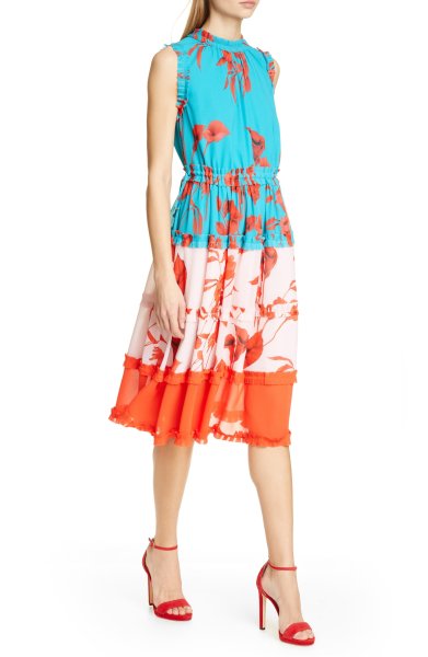 画像1: 【Cecilia Vega愛用】Ted Baker テッドベーカー　Camelis Fantasia Tiered Midi Dress (1)